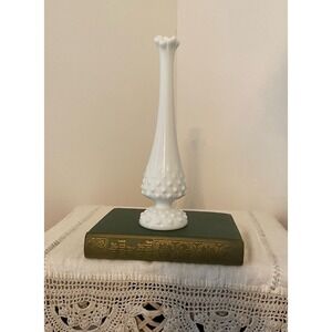 Hobnail Milk Glass Swung Bud Vase